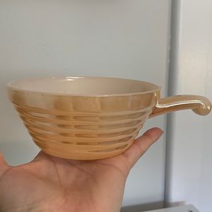 Vintage Fire King peach lustre stoneware oven safe made in the USA bowl